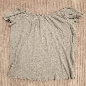 Garage || off shoulder lettuce trim tee